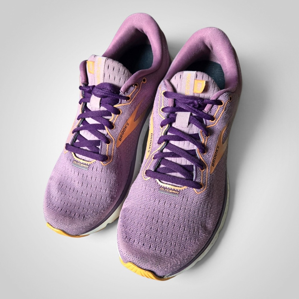 Brooks Glycerin 18 Womens Running Shoes Purple Orange Size 9